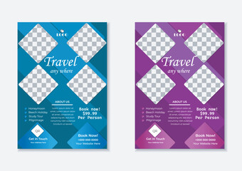  fresh and clean creative travel agency design suitable for banner, poster, social media post, flayer
