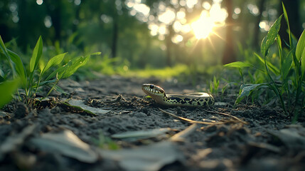 Obraz premium Snake path sunset forest nature wildlife