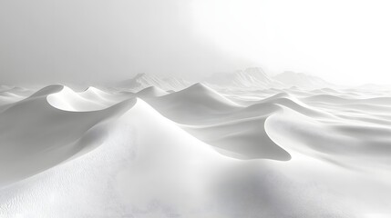 Serene Desert Landscape with Sweeping Sand Dunes in Monochrome Minimalist Atmosphere