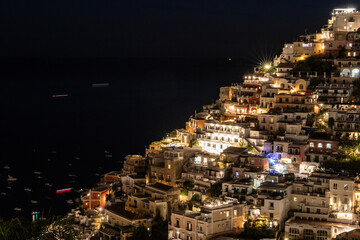 Fototapeta premium View over Positano town and beach in Amalfi coast in Italy.