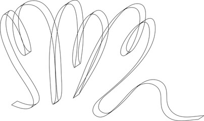 Heart ribbons thin line, concept of love