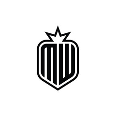 MW monogram logo design letter text name symbol monochrome logotype alphabet character simple logo