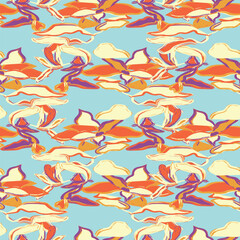 Floral brush strokes seamless pattern design for fashion textiles, graphics, backgrounds and crafts