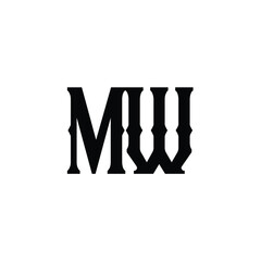 MW monogram logo design letter text name symbol monochrome logotype alphabet character simple logo