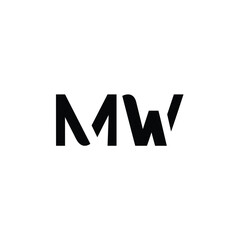 MW monogram logo design letter text name symbol monochrome logotype alphabet character simple logo