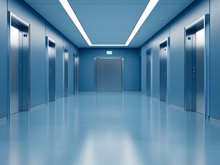 Fototapeta premium information records access, glowing futuristic keys, sleek door portals, sci-fi lighting effects, ultra-modern minimalist environment, clean design execution, premium user focus, sharp detailing,