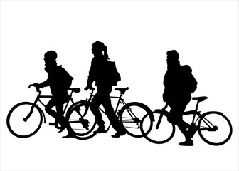 Obraz premium Sport people whit bike on white background