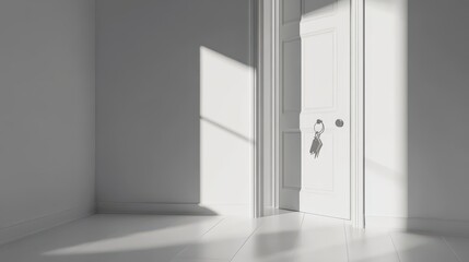 New home with key,Moving house, relocation,Mortgage, investment, real estate, property concept,young business passing the key to the apartment,move in the apartment or condominium.