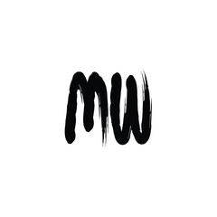 MW monogram logo design letter text name symbol monochrome logotype alphabet character simple logo