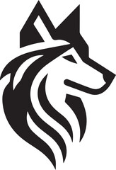simple wolf logo on black and white background