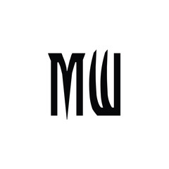 MW monogram logo design letter text name symbol monochrome logotype alphabet character simple logo