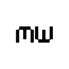MW monogram logo design letter text name symbol monochrome logotype alphabet character simple logo