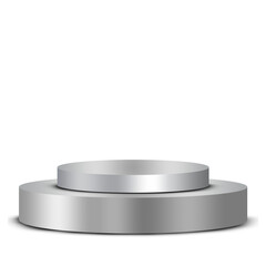 silver podium on a transparent white background