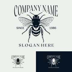 Bee Logo Design Vintage Luxury Company