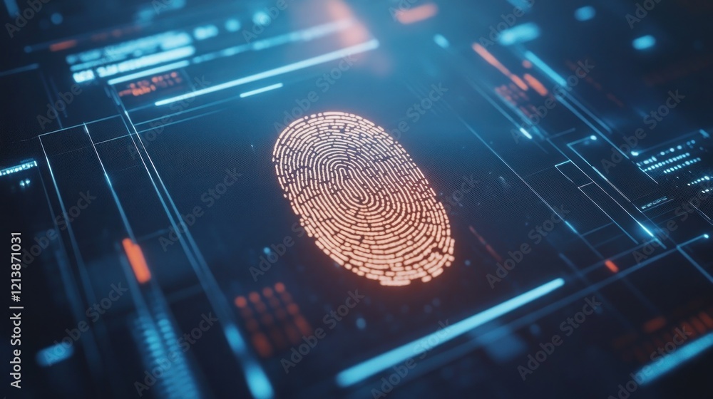 Poster digital fingerprint scanning interface security system