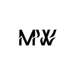 MW monogram logo design letter text name symbol monochrome logotype alphabet character simple logo