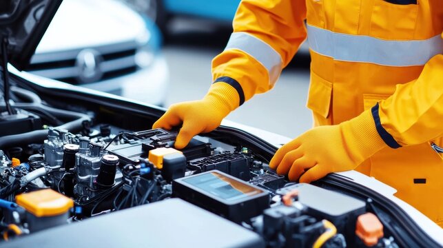 Car mechanic repairing engine garage photography urban close-up