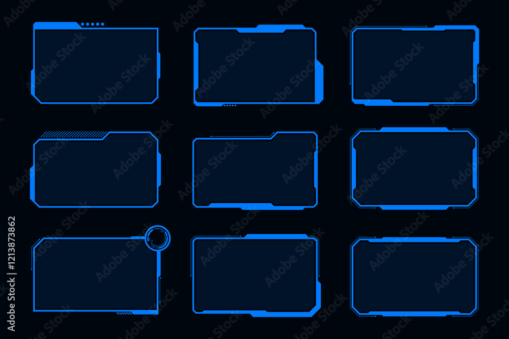 Poster futuristic frame interface cyberpunk design. technology hi-tech element.