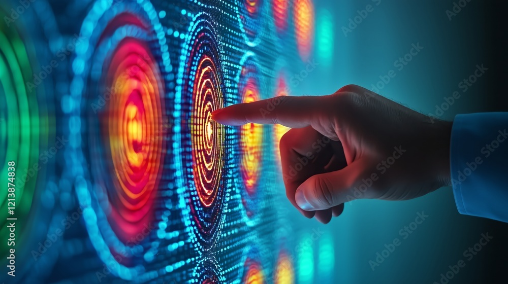 Poster interactive digital interface with touchscreen technology elements