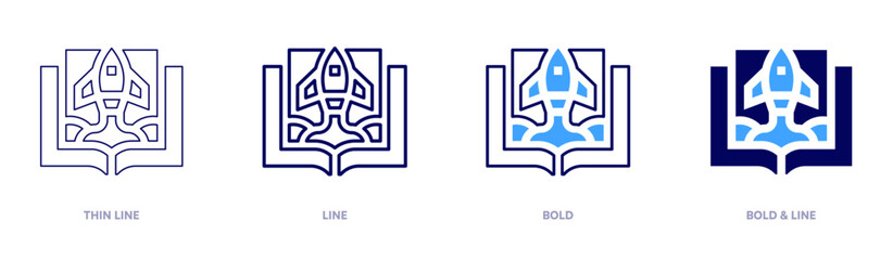 Startup funding icon in 4 different styles. Thin Line, Line, Bold, and Bold Line. Duotone style. Editable stroke