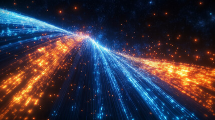 Obraz premium Cosmic View of Digital Connectivity and Technological Integration