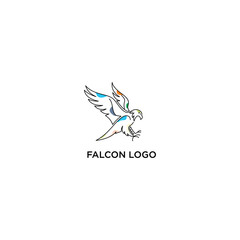 falcon logo outline style minimalis