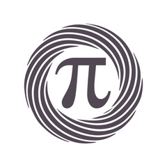 Pi Spiral Symbol Vector Design Illustration