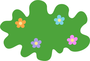 Cute Bush With Flower Illustration