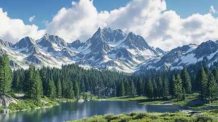Beautiful Snow-Capped Mountain Range Under Clear Sky