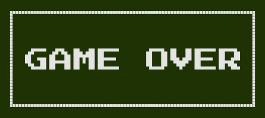 Game over slogan design. Pixel game concept for website, app, banner, poster, t shirt print.