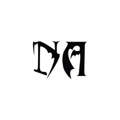 NA monogram logo design letter text name symbol monochrome logotype alphabet character simple logo