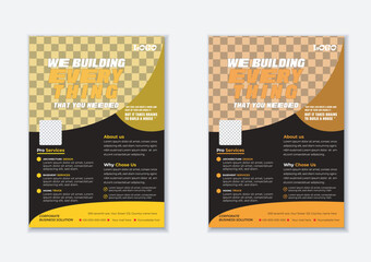 Corporate Business Flyer, Construction Flyer Template Design Business A4 Poster Design, Company A4 Flyer, Minimalist Print Brochure fresh and clean