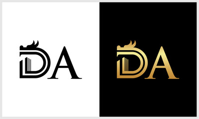 inittial letter D dragon logo...