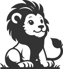 Cute lion baby vector art design