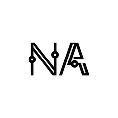 NA monogram logo design letter text name symbol monochrome logotype alphabet character simple logo