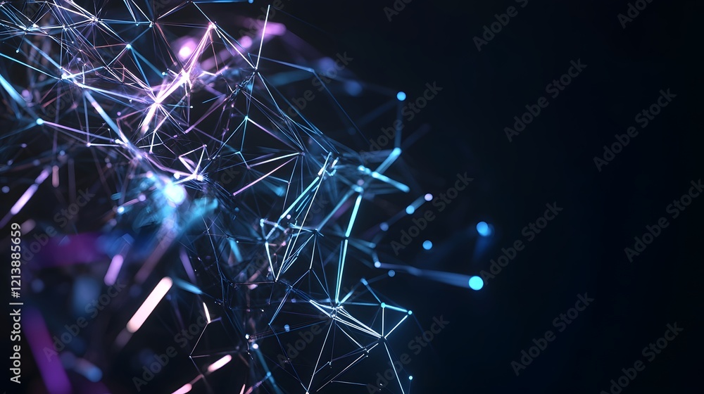 Aufkleber abstract network of glowing lines and points