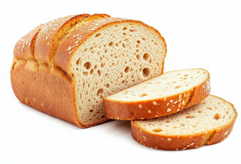 Whole grain bread isolated on transparent or white background, png