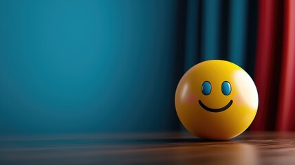 Joyful smiley face indoor setting creative image colorful background close-up shot happiness concept