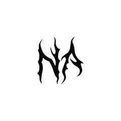 NA monogram logo design letter text name symbol monochrome logotype alphabet character simple logo