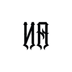 NA monogram logo design letter text name symbol monochrome logotype alphabet character simple logo