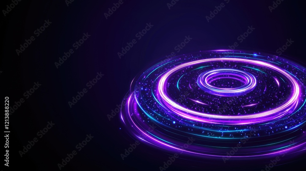 Aufkleber dynamic neon swirl animation digital space graphics abstract close-up visual effects for modern art