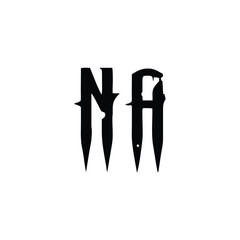 NA monogram logo design letter text name symbol monochrome logotype alphabet character simple logo