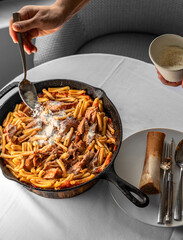 Dinner in a restaurant