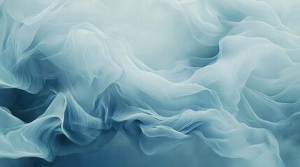 Obraz premium Blue fabric waves, soft folds, studio backdrop, textile design