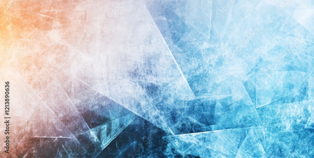 Poster mosaic pattern of dark blue and white tiles creating an abstract design in a modern setting..