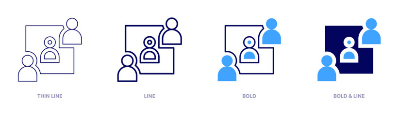 Career icon in 4 different styles. Thin Line, Line, Bold, and Bold Line. Duotone style. Editable stroke