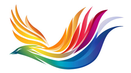 Obraz premium Colorful abstract bird symbolizing freedom.