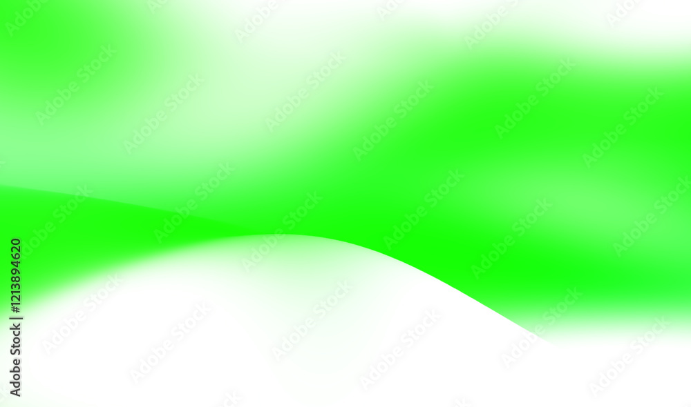 Poster abstract gradient background with vibrant green tones and a smooth white curve design