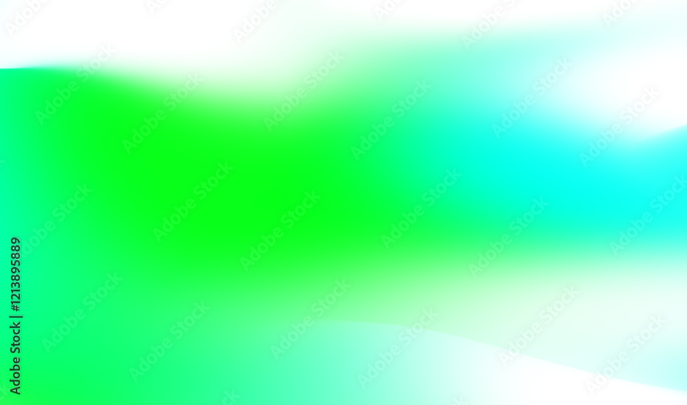 Poster vibrant gradient background with smooth transition from green to cyan and white