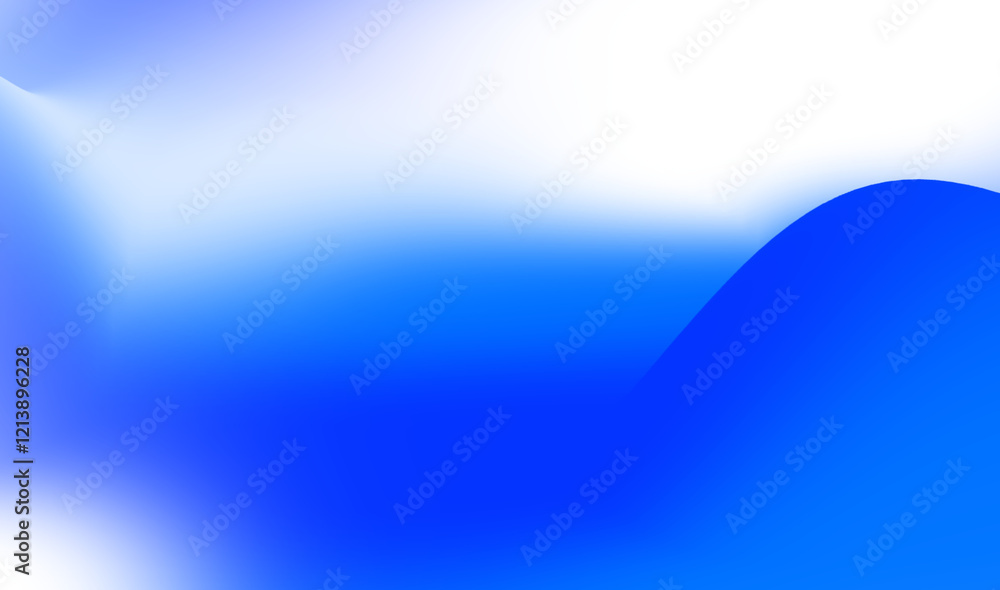 Poster abstract background with blue gradient and white minimalist design smooth curves
